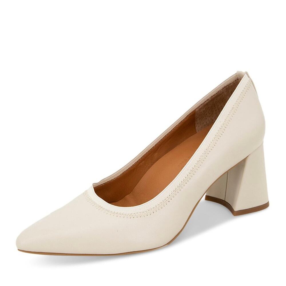 Gentle Souls by Kenneth Cole Dionne Pointed Toe Pumps White Stone Women's 7.5M